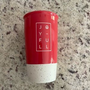 STARBUCKS 12 fl oz Ceramic Joyful Joyfull Tumbler Travel Mug NEW!